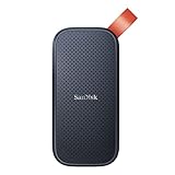 SanDisk Portable SSD 1 TB (externe Festplatte mit SSD Technologie 2,5 Zoll, 520 MB/s Übertragungsraten, robustes Laufwerk, robuste Befestigungsschlaufe aus strapazierfähigem Gummi) grau