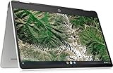 HP Chromebook x360 14a-ca0219ng (14 Zoll / HD Touch) 2in1 Laptop (Intel Celeron N4020, 64GB eMMC, 4GB LPDDR4, Chrome OS, QWERTZ) Silber