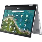 ASUS Chromebook Flip CM14 Convertible (14 Zoll, FHD 1920 x 1080, Touch) Notebook (AMD 3015Ce, 4G RAM, 64G eMMC, AMD Radeon Graphics, ChromeOs) Transparent Silber/QWERTZ