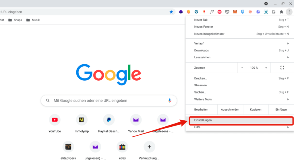 Chromebook Download Ordner ändern - Google Chrome