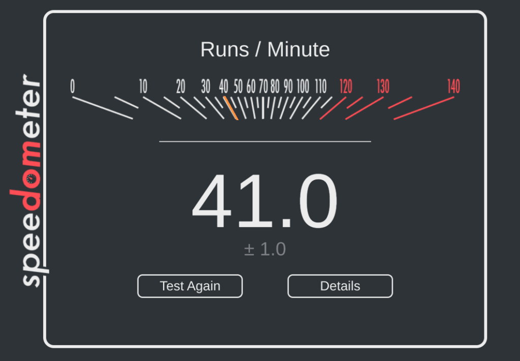 Speedometer Test Ergebnis Acer Chromebook Spin 513