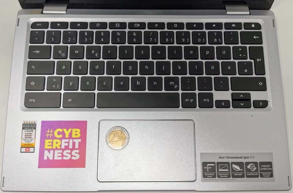 Tastatur und Trackpad des Acer Chromebooks Spin 513